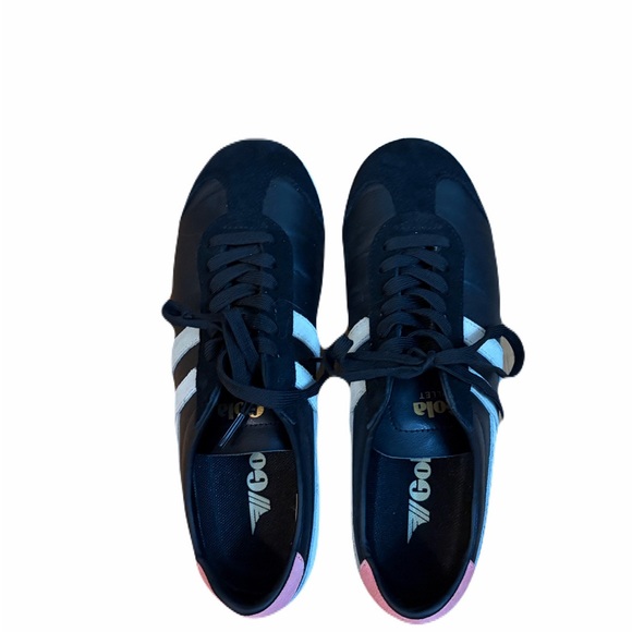 Gola Bullet Sneaker Women's Black/Matcha/Coral Leather/Suede Size 8.5 - Picture 5 of 10